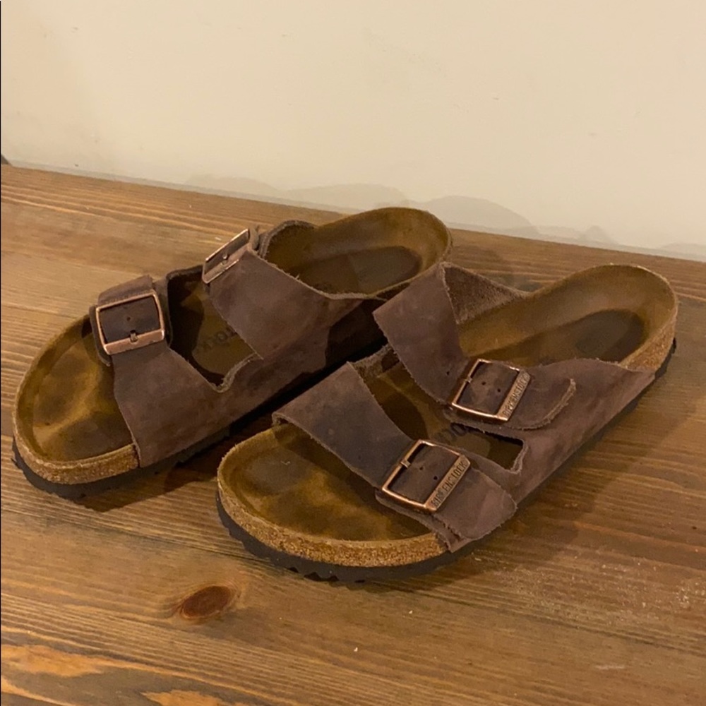 Birkenstocks - brown suede